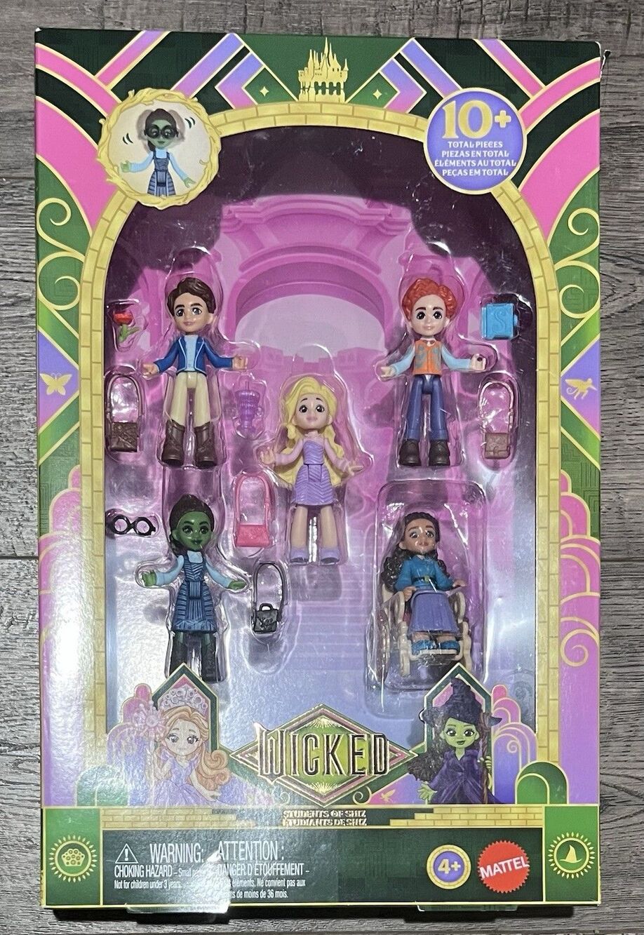 Mattel Wicked Students of Shiz Mini Doll Figure Set Elphaba Glinda Fiyero NIB